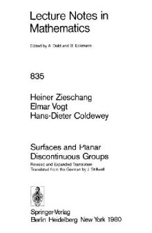 Surfaces and Planar Discontinuous Groups: Revised and Expanded Translation Translated from the German by J. Stillwell