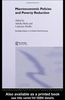 Macroeconomic Policies and Poverty Reduction (Routledge Studies in the Modern World Economy)