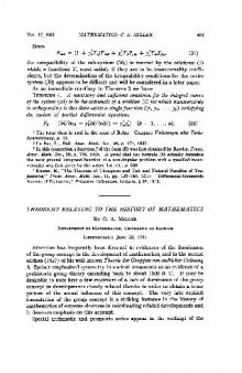Theorems Relating to the History of Mathematics