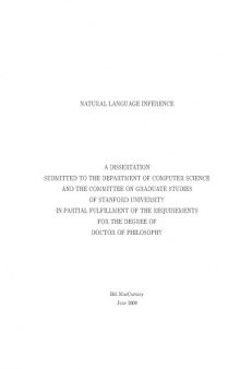 Natural Language Inference - Thesis