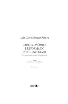 Crise economica e reforma do estado no Brasil : para uma nova interpretacao da America Latina