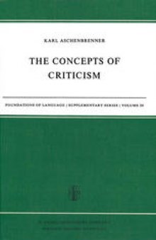 The Concepts of Criticism