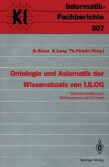 Ontologie und Axiomatik der Wissensbasis von LILOG: Wissensmodellierung im IBM Deutschland LILOG-Projekt