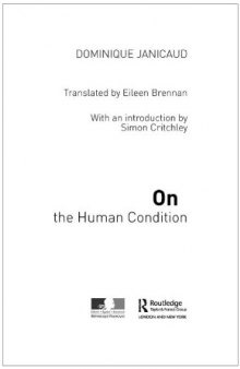 On the Human Condition (Thinking in action)