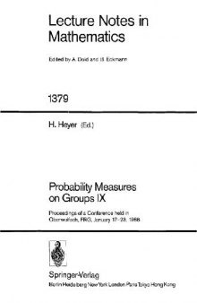 Probability Measures on Groups IX