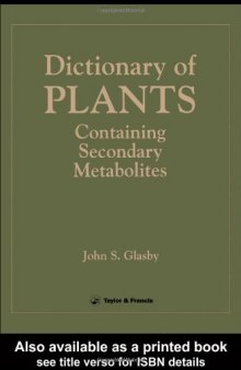 Dictionary Of Plants Containing Secondary Metabolites