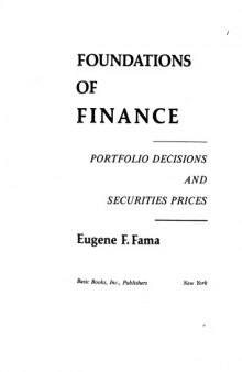 Foundations of Finance: Portfolio Decisions and Securities Prices 1976-06