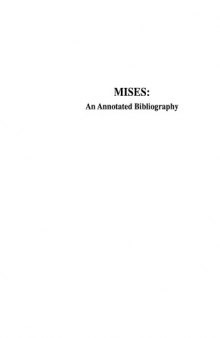 Ludwig von Mises: An Annotated Bibliography