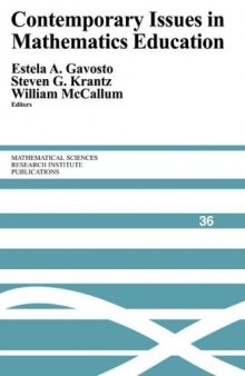 Contemporary Issues in Mathematics Education: Proceedings of a Conference at MSRI, December, 1996