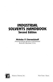 Industrial Solvents Handbook