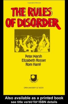 The Rules of Disorder (Social Worlds of Childhood)