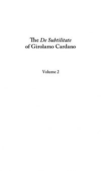 The De Subtilitate of Girolamo Cardano