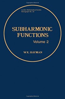 Subharmonic functions, vol.2