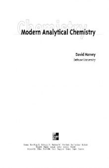 Modern analytical chemistry