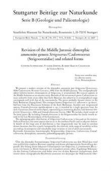 Revision of the Middle Jurassic dimorphic ammonite genera Strigoceras/Cadomoceras (Strigoceratidae) and related forms