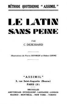 Méthode quotidienne "Assimil". Le latin sans peine