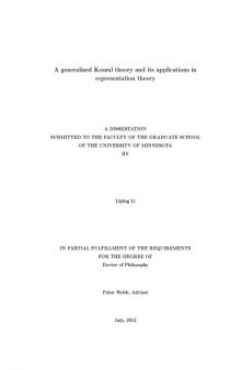 A generalized Koszul theory and its applications in representation theory [PhD thesis]