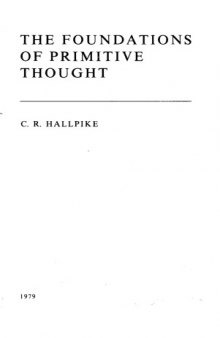 The Foundations of Primitive Thought