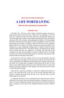 A Life Worth Living - Selected Letters of John Holt