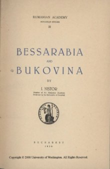 Bessarabia and Bukovina  Бессарабия и Буковина