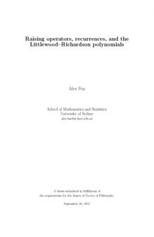 Raising operators, recurrences, and the Littlewood-Richardson polynomials