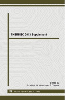 Thermec 2013: Selected Peer Reviewed Papers from the 8th International Conference on Processing & Manufacturing of Advanced Materials Processsing, Fabrication, Prop