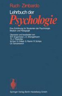 Lehrbuch der Psychologie: Eine Einfuhrung fur Studenten der Psychologie, Medizin und Padagogik