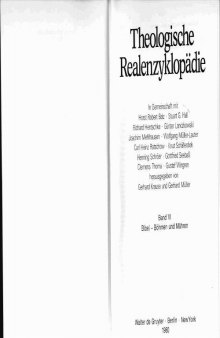 Theologische Realenzyklopädie. Vol. 6: Bibel - Bohmen und Mahren