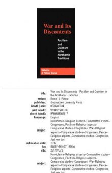 War and its discontents: pacifism and quietism in the Abrahamic traditions