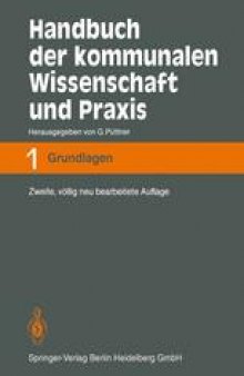 Handbuch der kommunalen Wissenschaft und Praxis: Band 1 Grundlagen