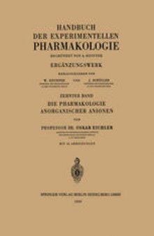 Die Pharmakologie Anorganischer Anionen: Die Hofmeistersche Reihe
