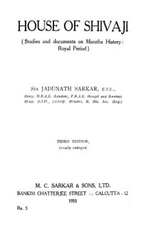 House of Shivaji: studies and documents on Maratha history : royal period 