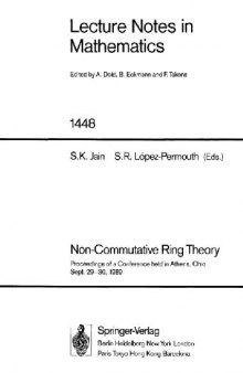 Non-Commutative Ring Theory: Proceedings of a Conference held in Athens, Ohio Sept. 29–30, 1989