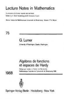 Aigebres de fonctions et espaces de Hardy