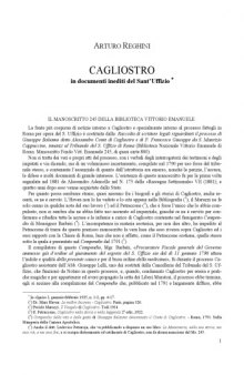 Cagliostro in documenti inediti del Sant'Uffizio