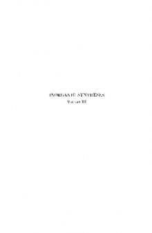 Inorganic Syntheses, Volume 3