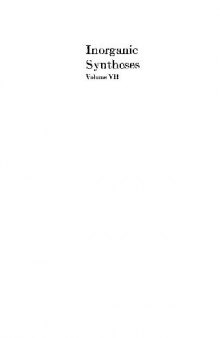 Inorganic Syntheses. Volume VII