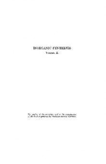 Inorganic Synthesis Volume II.