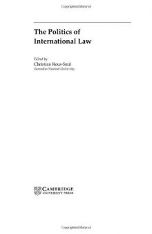 The politics of international law