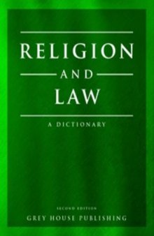 Religion and Law: A Dictionary