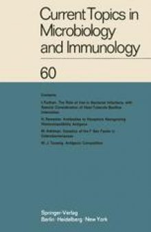 Current Topics in Microbiology and Immunology: Ergebnisse der Mikrobiologie und Immunitatsforschung