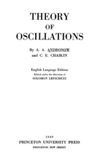 THEORY OF OSCILLATIONS. Trsl. ed., S. Lefschetz