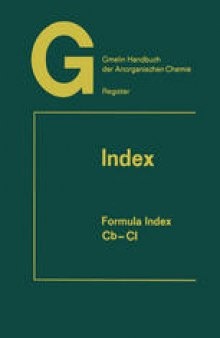 Gmelin Handbuch der Anorganischen Chemie: Index