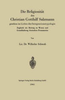 Die Religiosität des Christian Gotthilf Salzmann: gesehen im Lichte der Integrationstypologie
